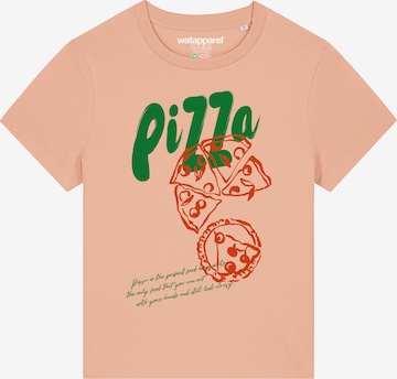T-shirt 'Pizza' Watapparel en orange : devant