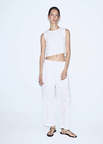 MANGO Loose fit Pants 'Lisboa' in White