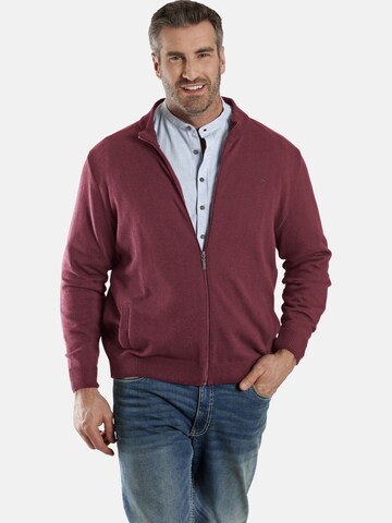 Charles Colby Strickjacke 'Earl Thomas' in Rot: Vorderseite