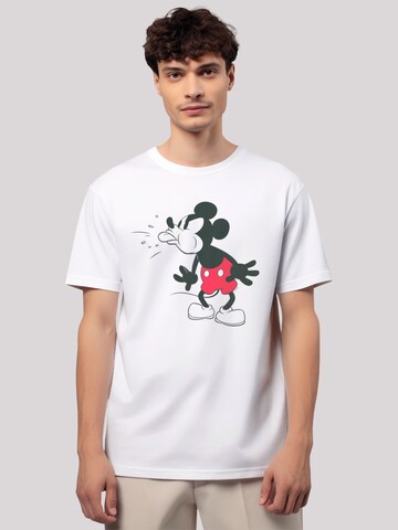F4NT4STIC Shirt 'Disney Mickey Mouse Tongue' in Wit: voorkant