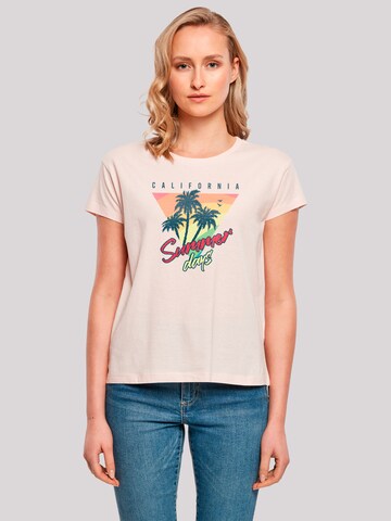 T-shirt 'California Palmen Retro' F4NT4STIC en rose : devant