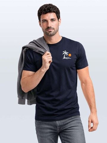 Neverless Shirt 'Palme' in Blue