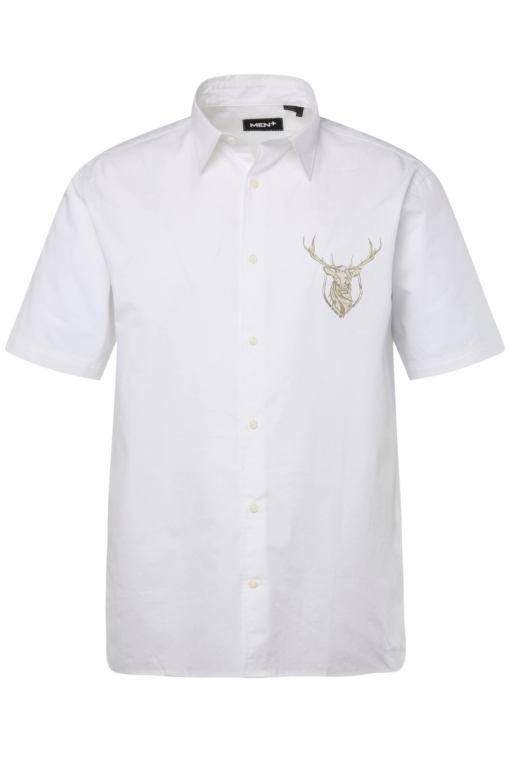 Men Plus Regular fit Klederdracht overhemd in Wit: voorkant