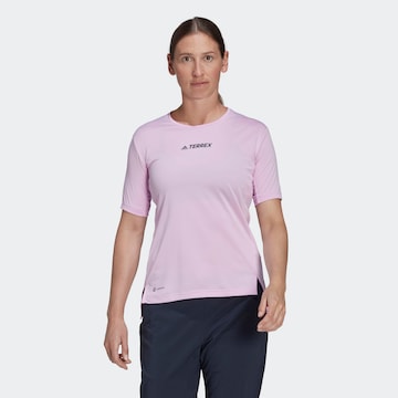 T-shirt fonctionnel ADIDAS TERREX en violet : devant