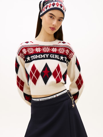 Tommy Jeans Πουλόβερ 'FAIR ISLE' σε μπεζ: μπροστά
