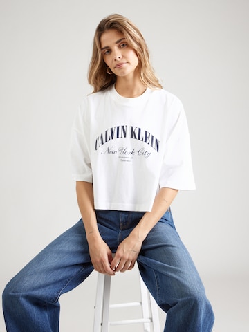 Calvin Klein Jeans - Camiseta 'HERITAGE' en blanco: frente
