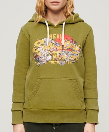 Superdry Sweatshirt 'Tokyo' in Groen: voorkant