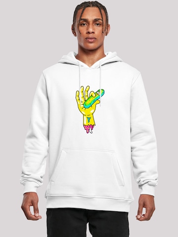 F4NT4STIC Sweatshirt 'Rick and Morty Pickle Hand' in Weiß: predná strana