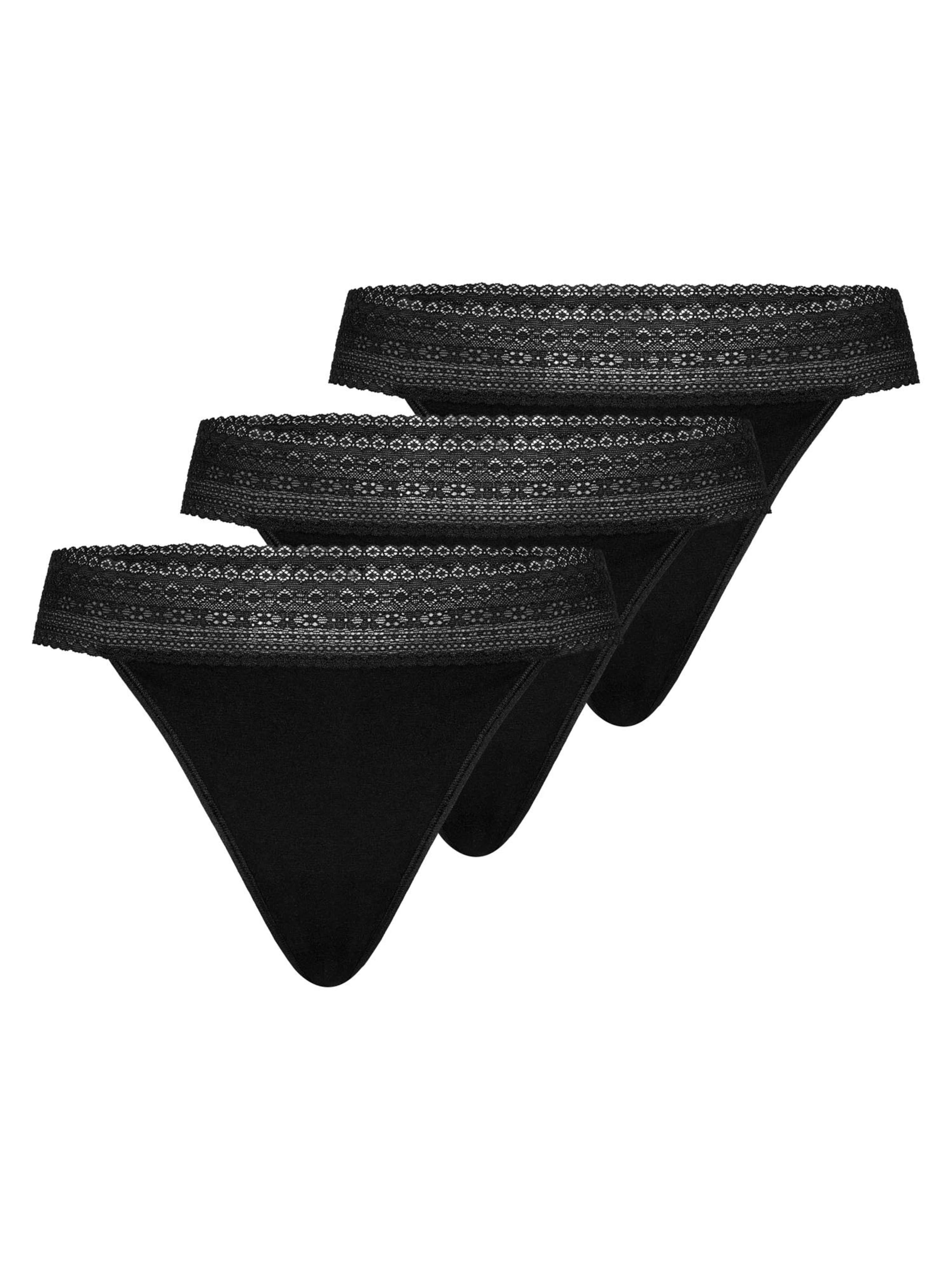 Mey String 'Modal Lace'‌‌‌‌‌‌ in Schwarz: Vorderseite