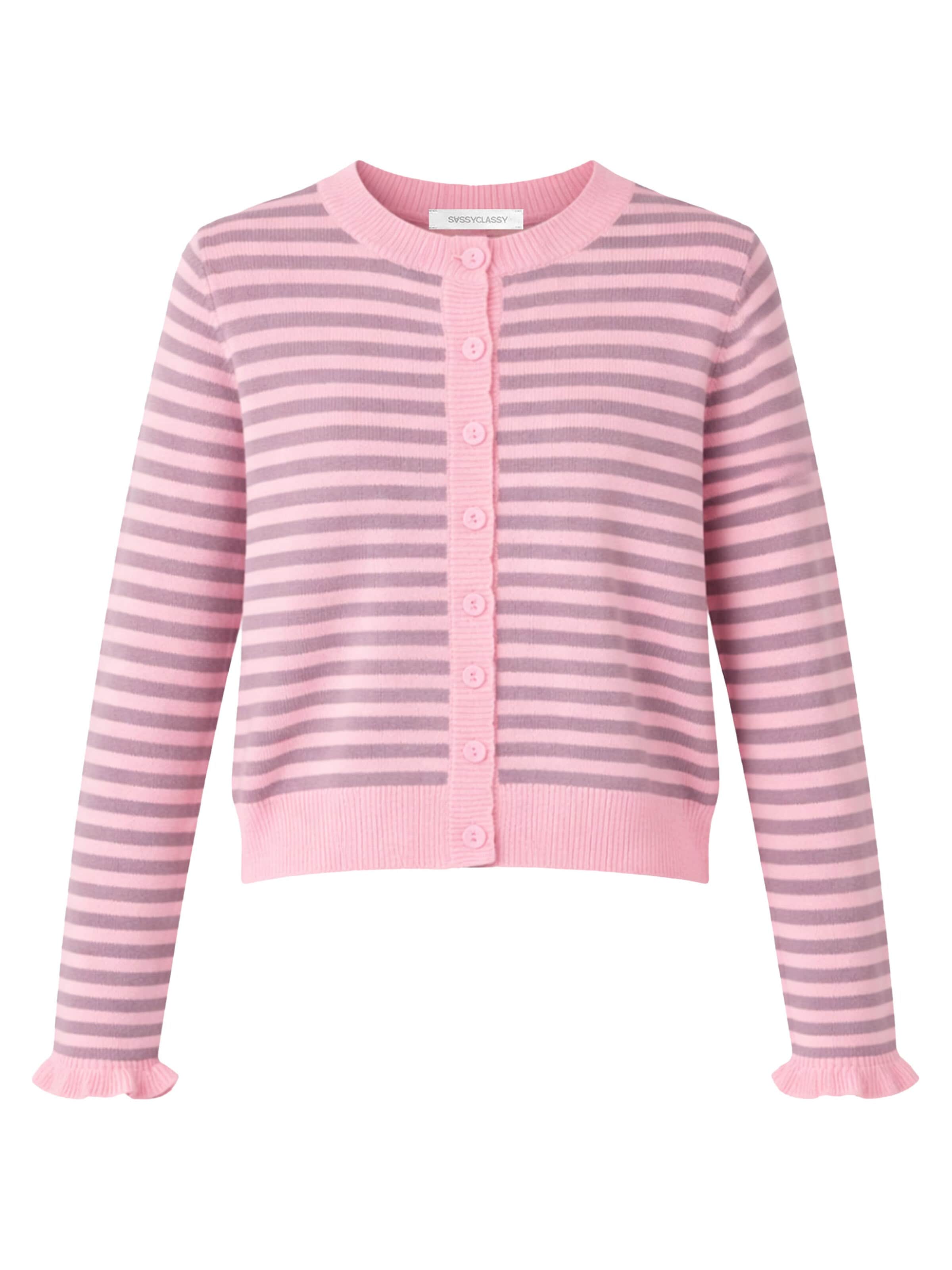 SASSYCLASSY Knit cardigan in Pink: front