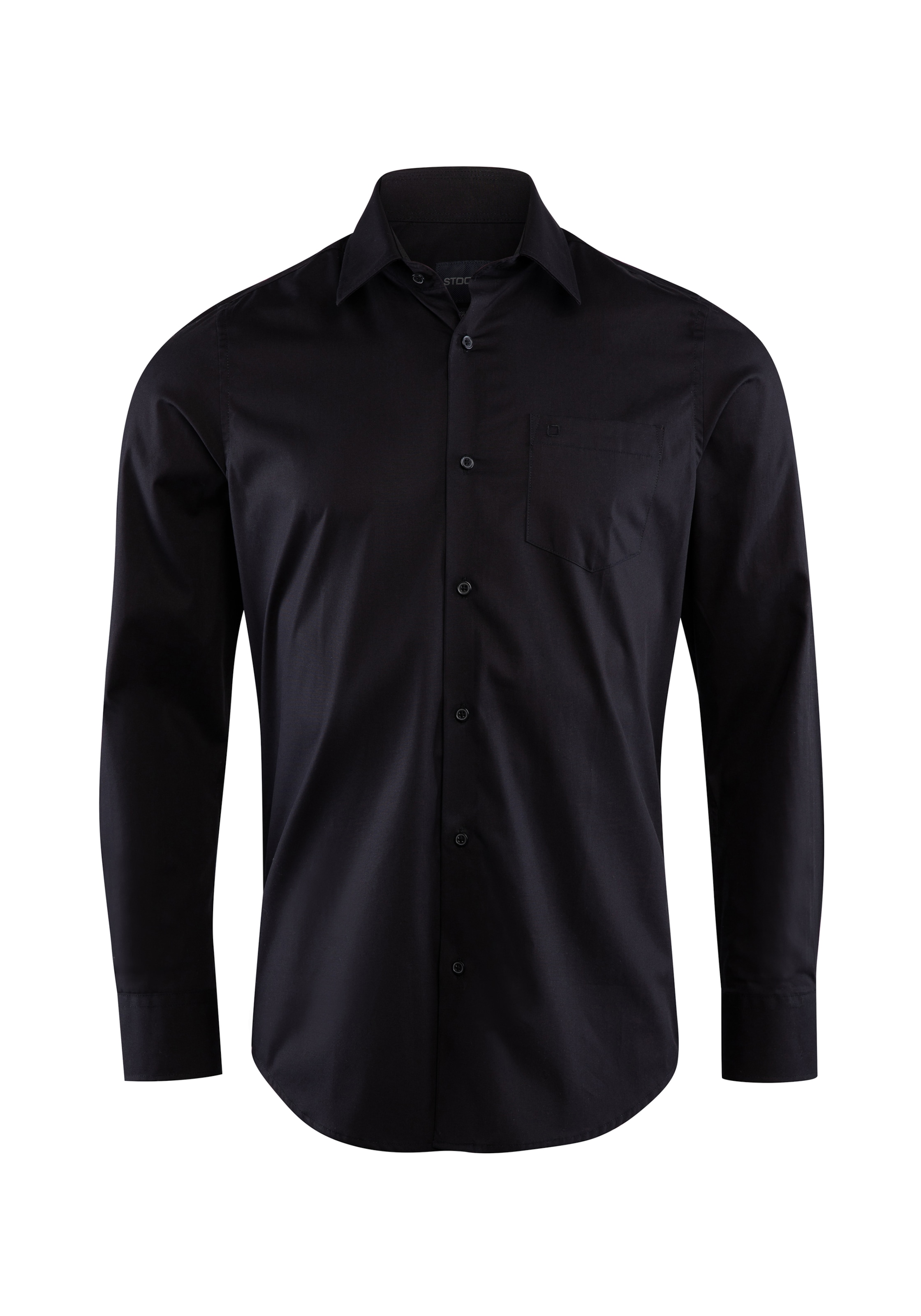 Stooker Men Button Up Shirt 'Hugh' in Black: front