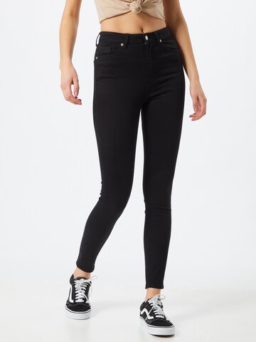 NA-KD - Skinny Calças de ganga em preto: frente