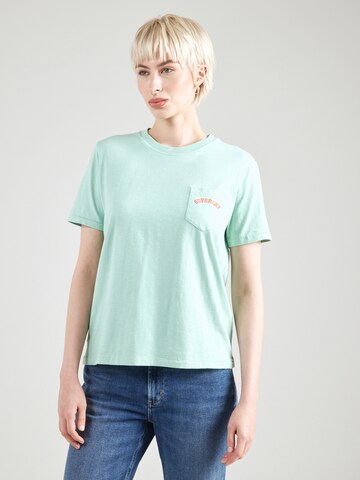 Superdry T-shirt 'Essential' i grön: framsida