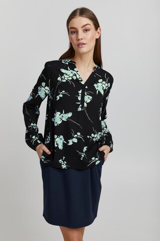 Oxmo Blouse 'Elvy' in Zwart: voorkant