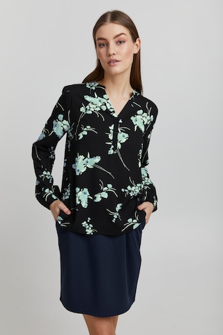 Oxmo Blouse 'Elvy' in Zwart: voorkant