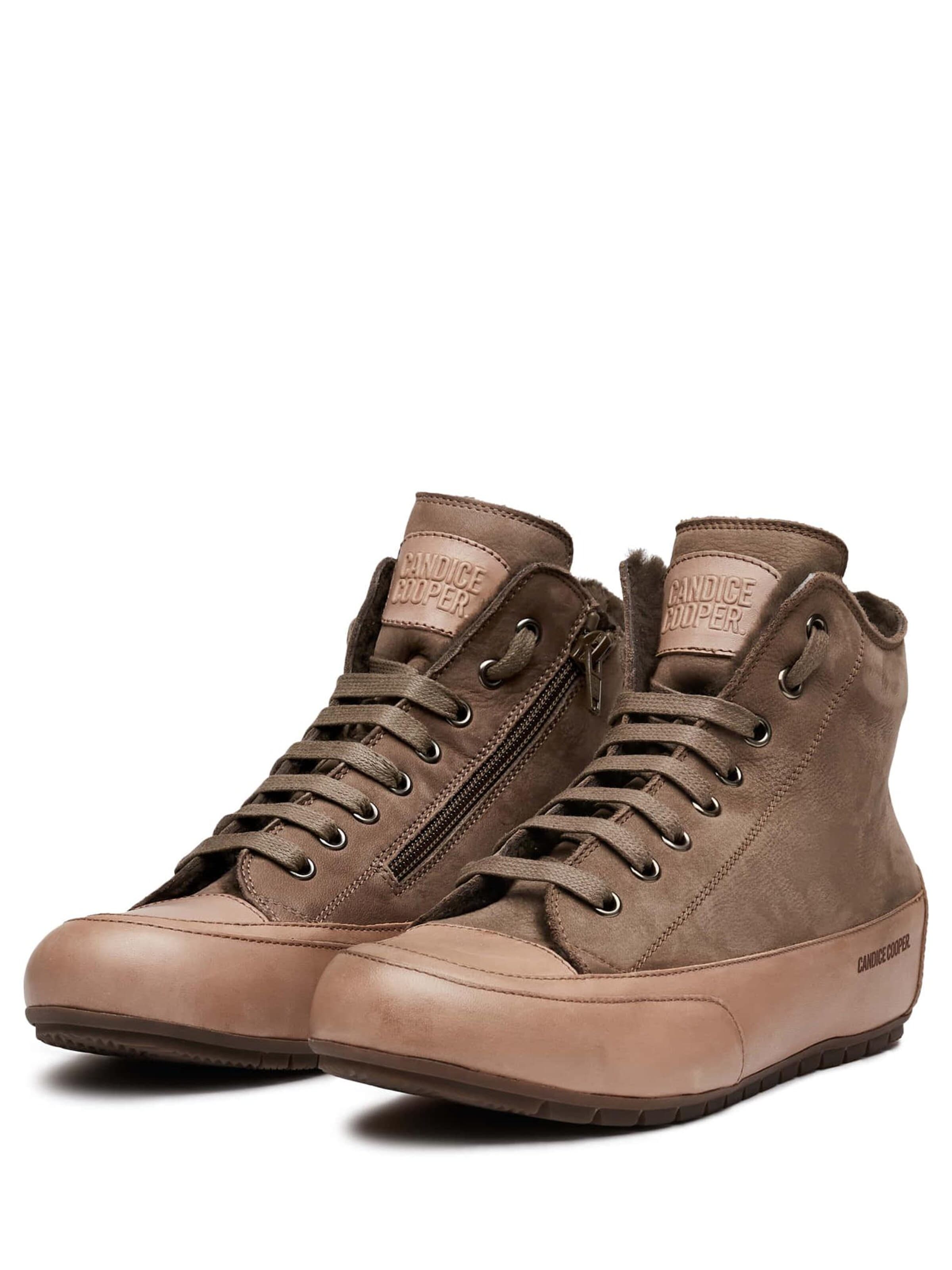 Candice Cooper Sneakers hoog 'PLUS FUR' in Bruin