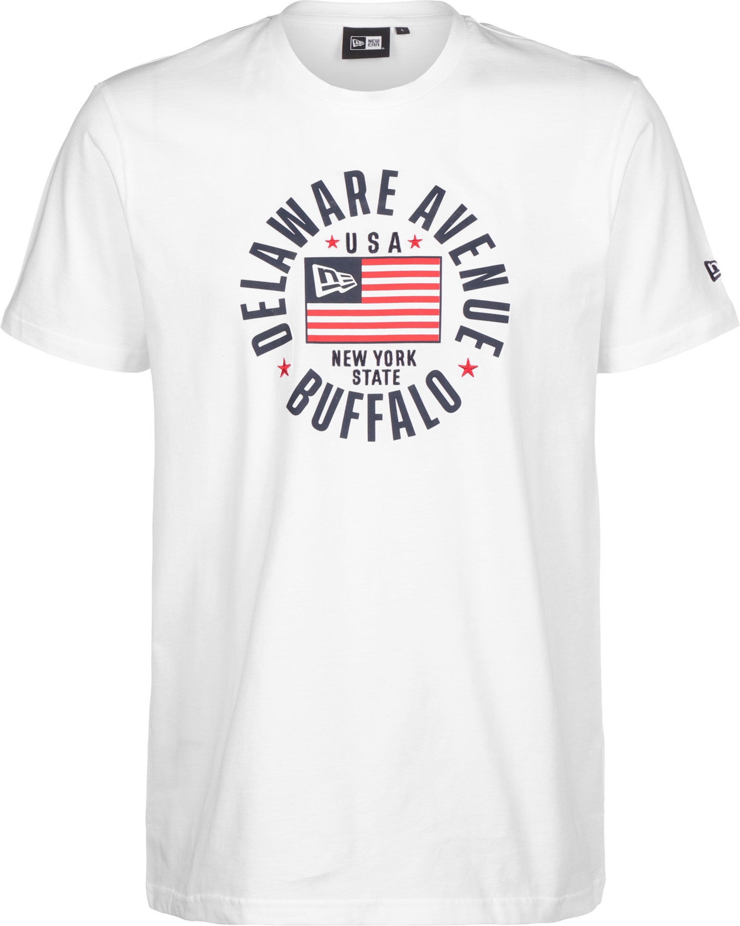 NEW ERA Shirt 'Retro American Flag' in Wit: voorkant