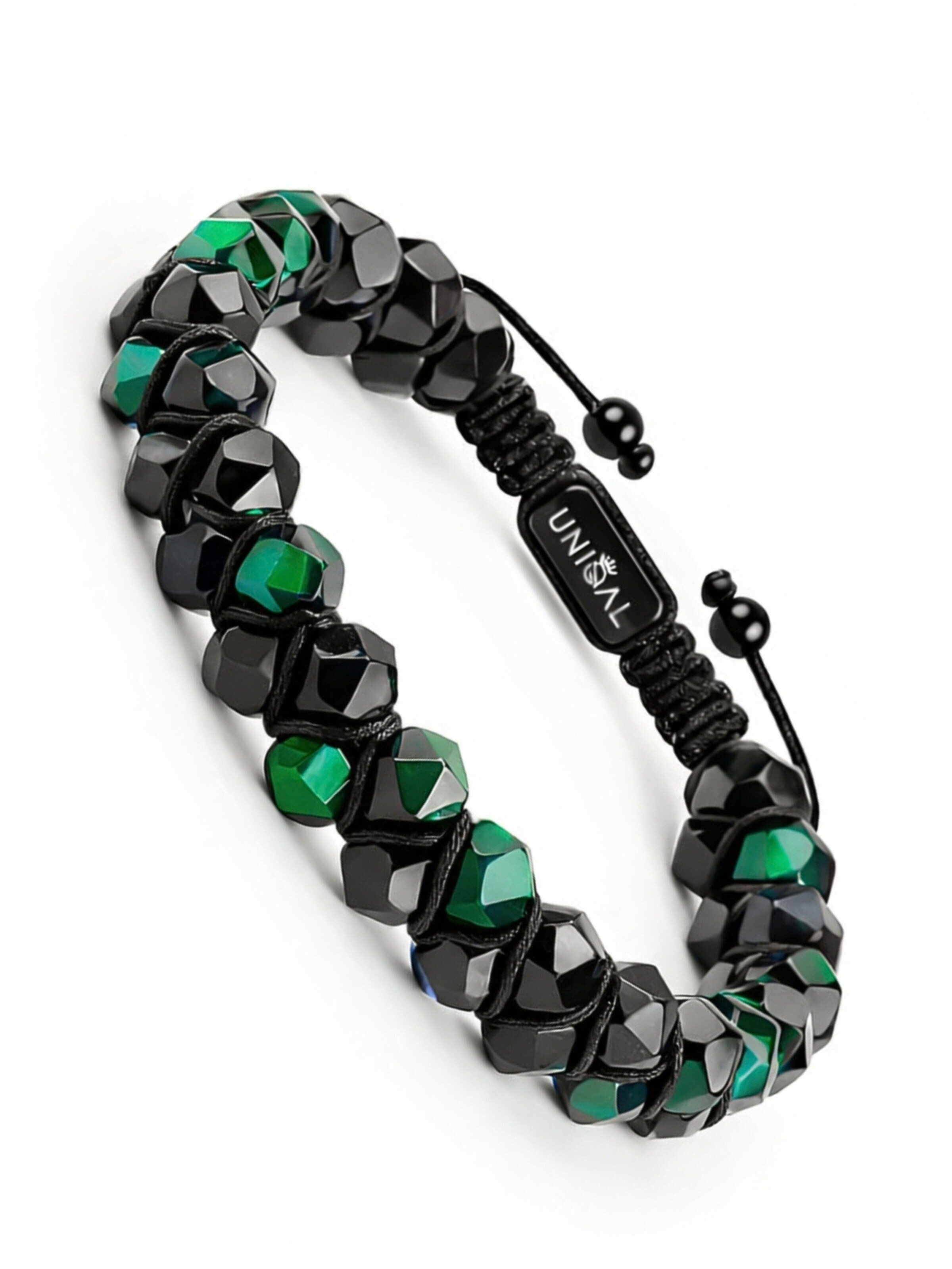 UNIQAL Bracelet 'GRÜNES TIGERAUGE TURMALIN' in Mixed colors: front