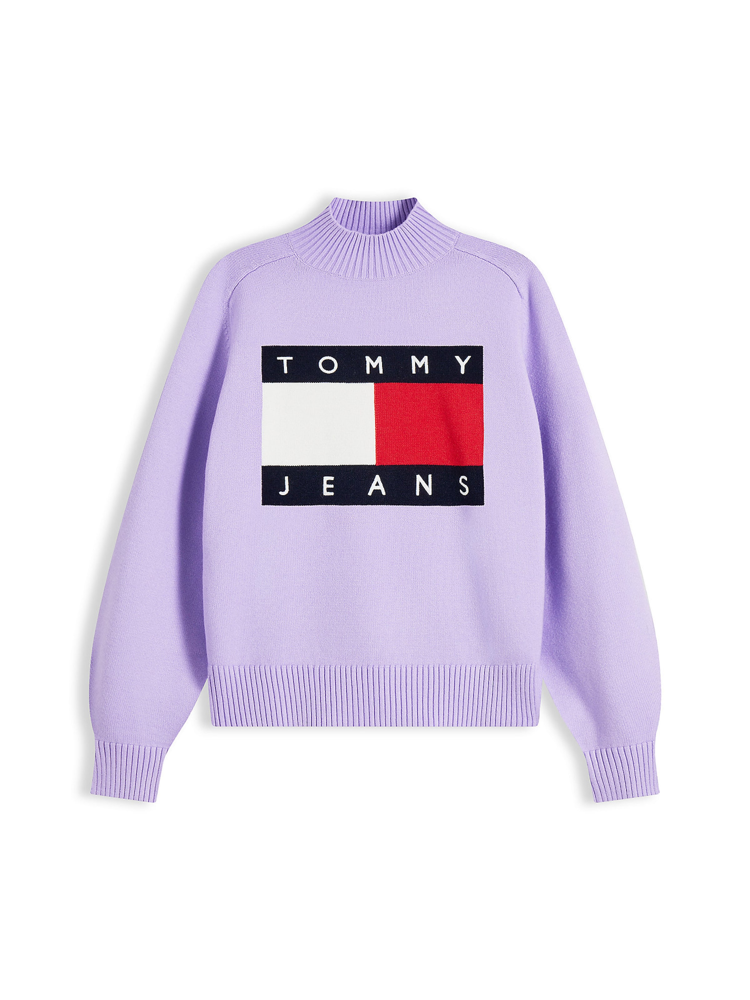 Tommy Jeans Trui in Lila: voorkant