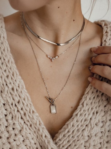 Hey Happiness Ketting 'Shell T-Bar' in Zilver