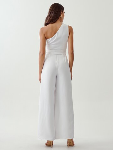 Tussah Jumpsuit 'BAILEY' in White: back