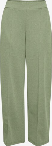 ICHI Wide leg Pants 'Kate' in Green: front