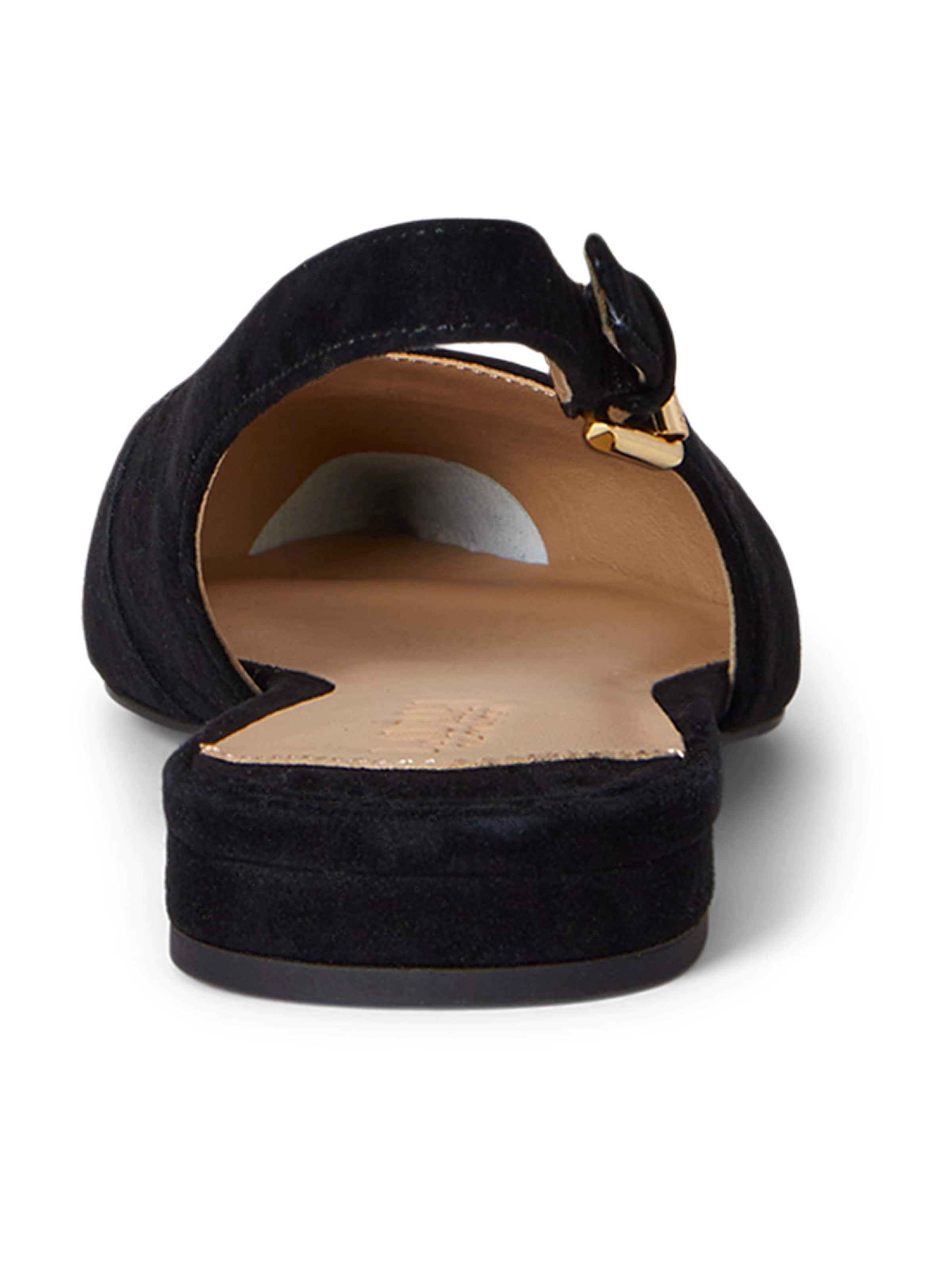 Lauren Ralph Lauren Baleríny s řemínky 'LONDYN' – černá