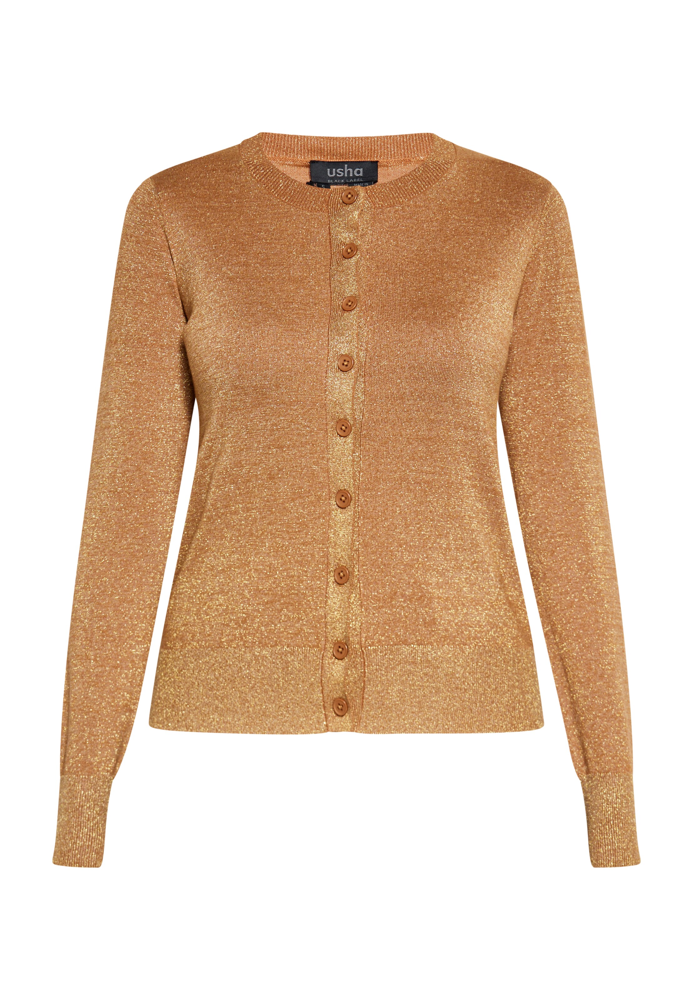 usha BLACK LABEL Gebreid vest in Bruin: voorkant