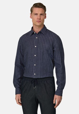 Coupe regular Chemise Boggi Milano en bleu : devant
