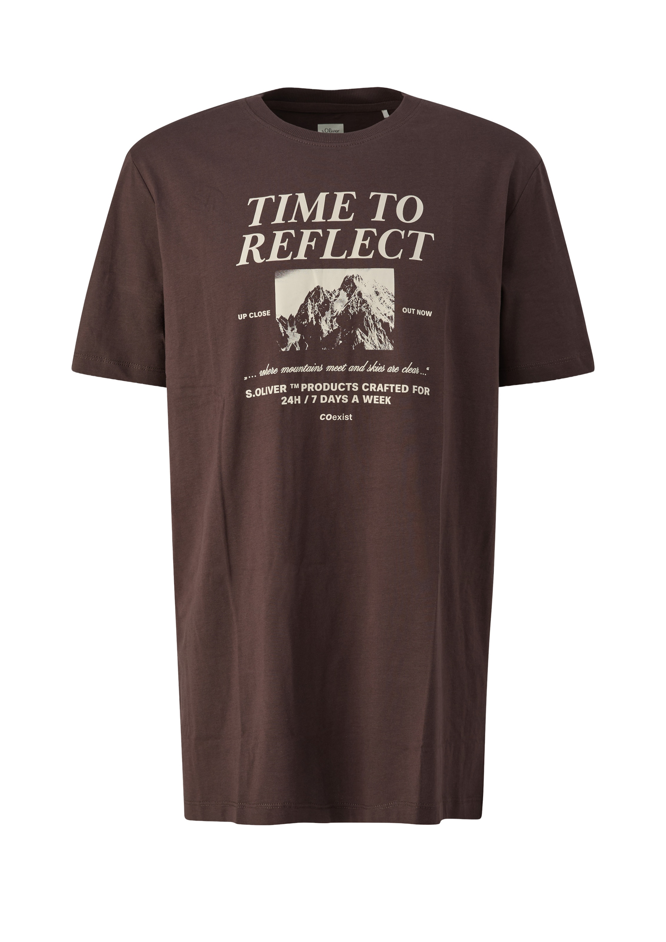 T-Shirt s.Oliver Men Big Sizes en marron : devant