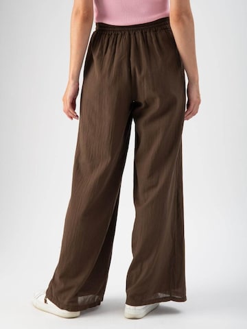 MND Loosefit Bukser 'Wide gauze trousers' i brun