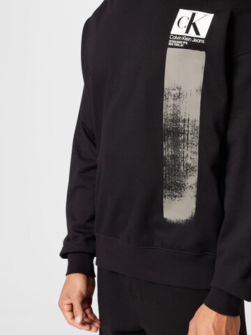 Calvin Klein Jeans Sweatshirt 'BRUSHSTROKE' in Schwarz