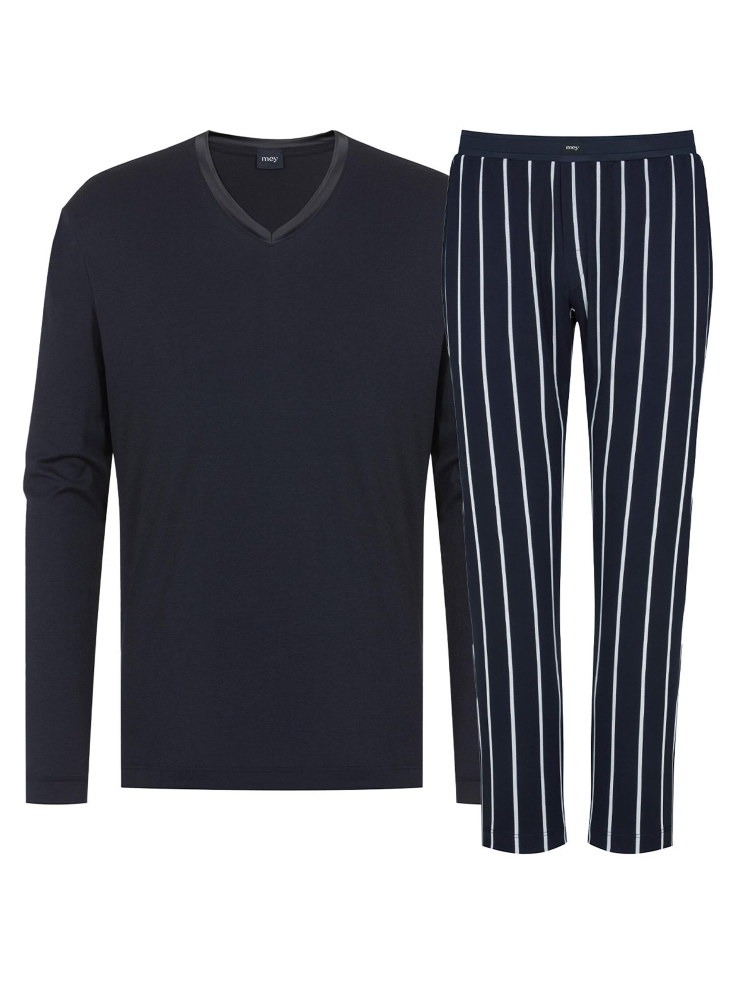 Mey Long Pajamas 'Valsted' in Blue: front