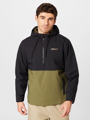 Hurley Athletic Jacket in Black: front