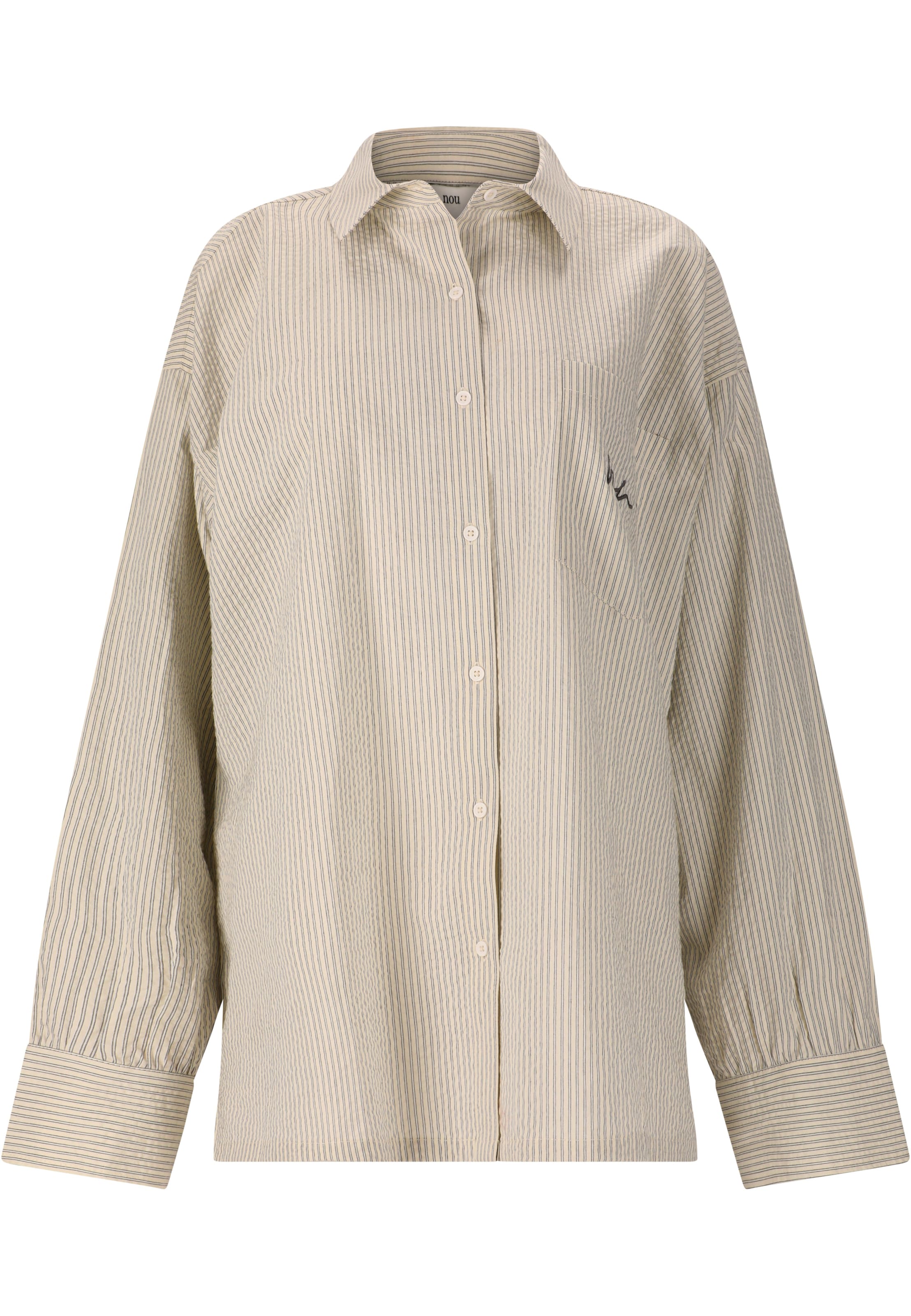 NOU Langarmbluse 'Atala' in Beige: Vorderseite