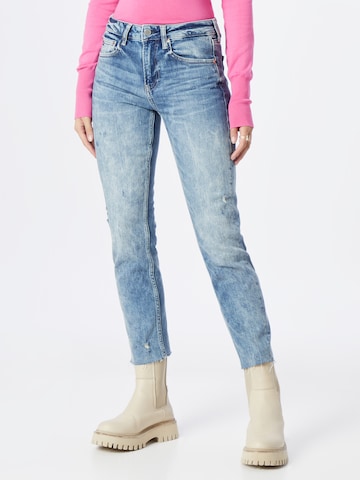 Coupe slim Jean 'Girlfriend Midrise Relaxt Slim' AG Jeans en bleu : devant