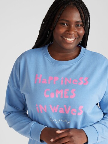 ONLY Carmakoma Sweatshirt 'FAIRLY LIFE' in Blauw