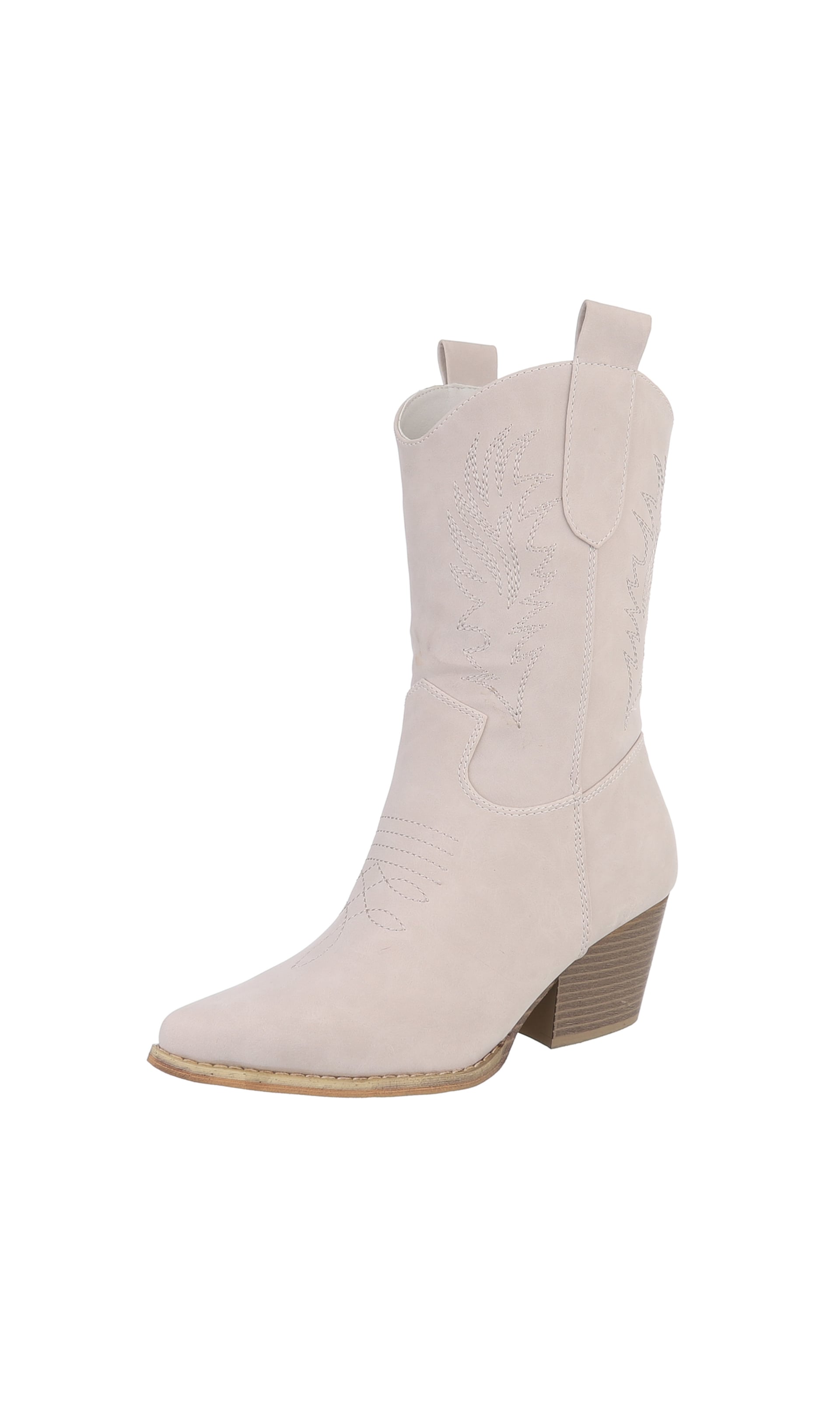 Ital-Design Cowboy Boots in Beige: front