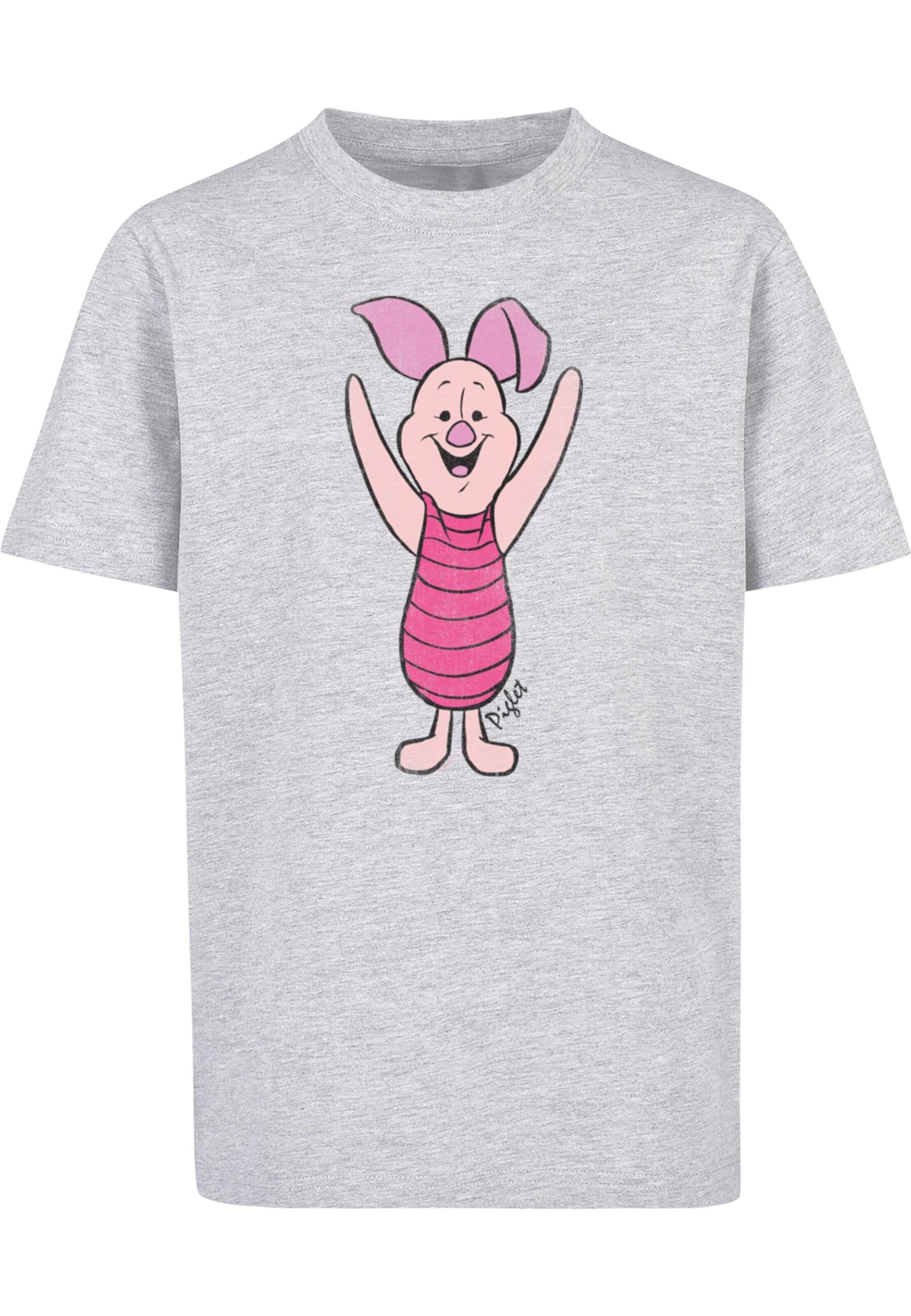 ABSOLUTE CULT Shirt 'Winnie The Pooh - Piglet' in Grijs: voorkant
