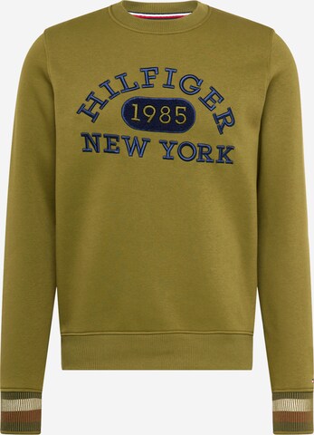 Sweat-shirt TOMMY HILFIGER en vert : devant