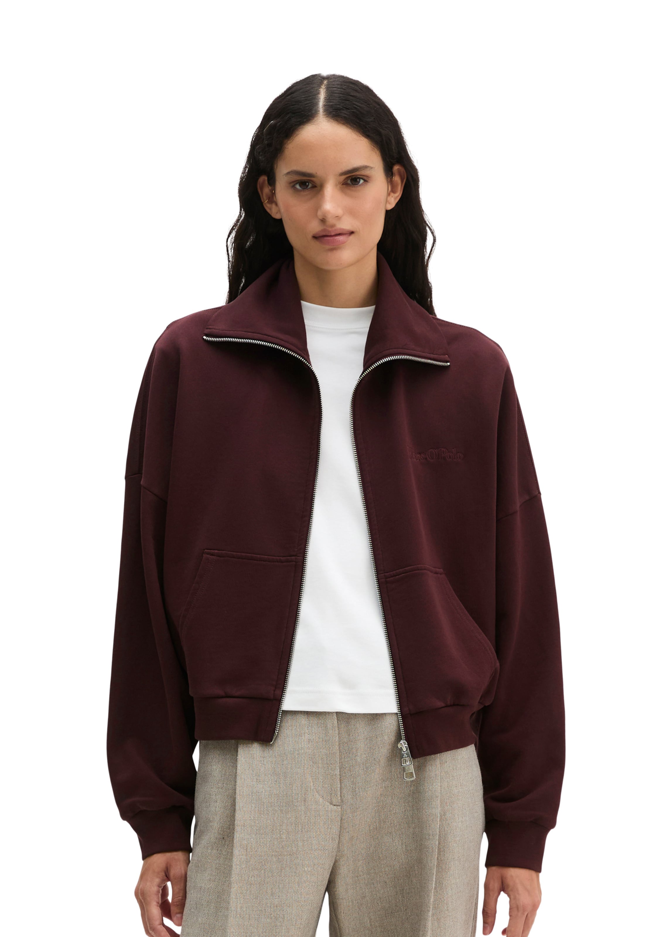 Veste de survêtement Marc O'Polo en rouge : devant