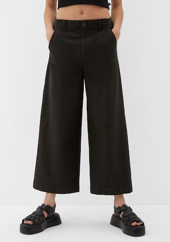 Wide leg Pantaloni di QS in nero: frontale