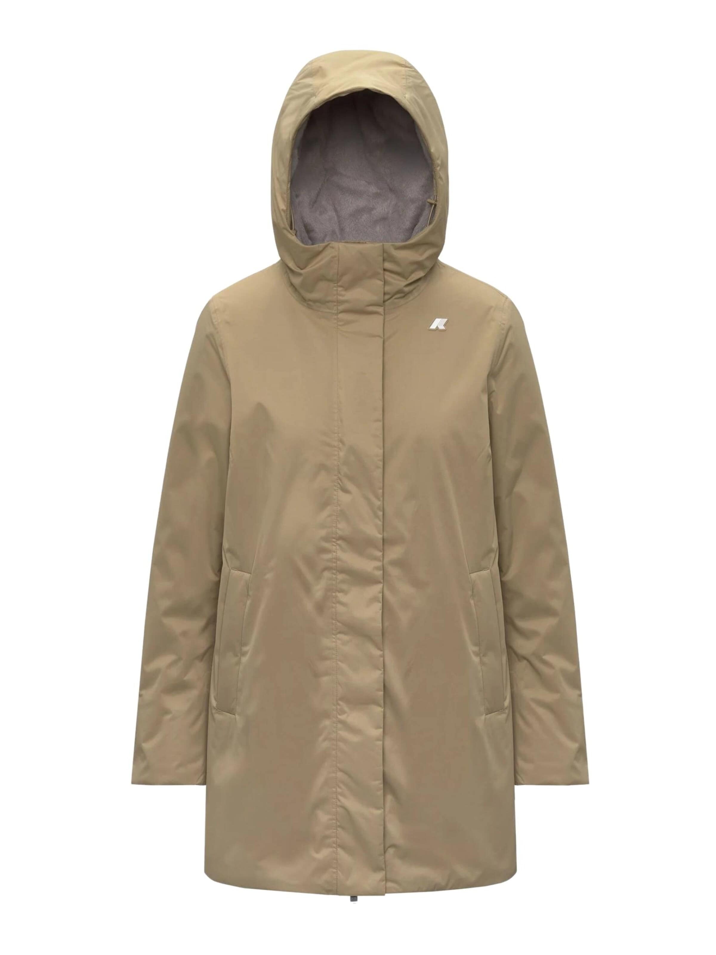 K-Way Winterjacke 'K-WAY SOPHIE TWILL SOFT BEAVER GIUBBINO'‌‌‌‌‌‌‌‌‌‌ in Beige: Vorderseite