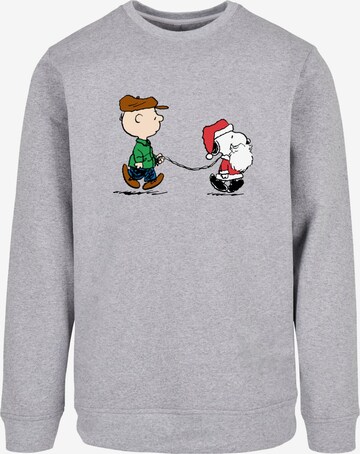 Merchcode Sweatshirt 'Peanuts Snoopy On A Walk' in Grijs: voorkant