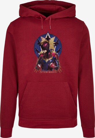 ABSOLUTE CULT Sweatshirt 'Captain Marvel - Jet Burst' in Red: front
