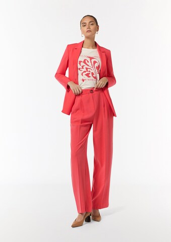 Wide Leg Pantalon à plis COMMA en rouge