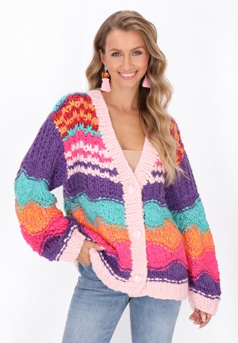 IZIA Gebreid vest 'Fashion Look' in Gemengde kleuren: voorkant