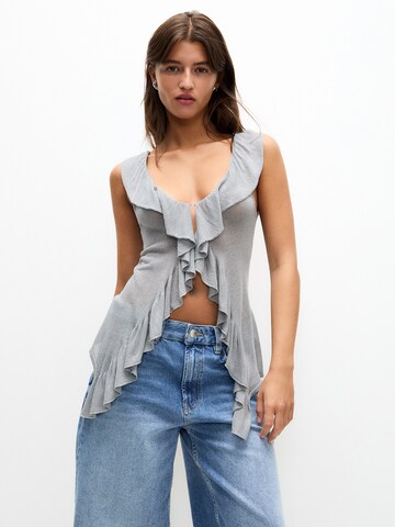 Pull&Bear Топ в сиво: отпред
