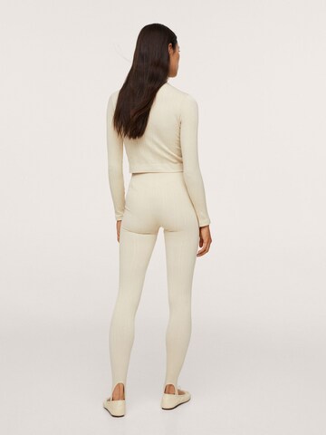 MANGO Skinny Leggingsit 'NEWMAN' värissä beige