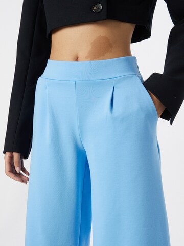 ICHI Wide leg Pleat-Front Pants 'KATE' in Blue